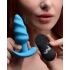 Bang! 21x Vibrating Silicone Swirl Butt Plug with Remote - Blue