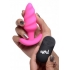 Bang! 21X Vibrating Silicone Swirl Butt Plug with Remote - Pink