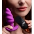 Bang! 21x Vibrating Silicone Swirl Butt Plug W/ Remote - Purple