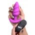 Bang! 21x Vibrating Silicone Swirl Butt Plug W/ Remote - Purple