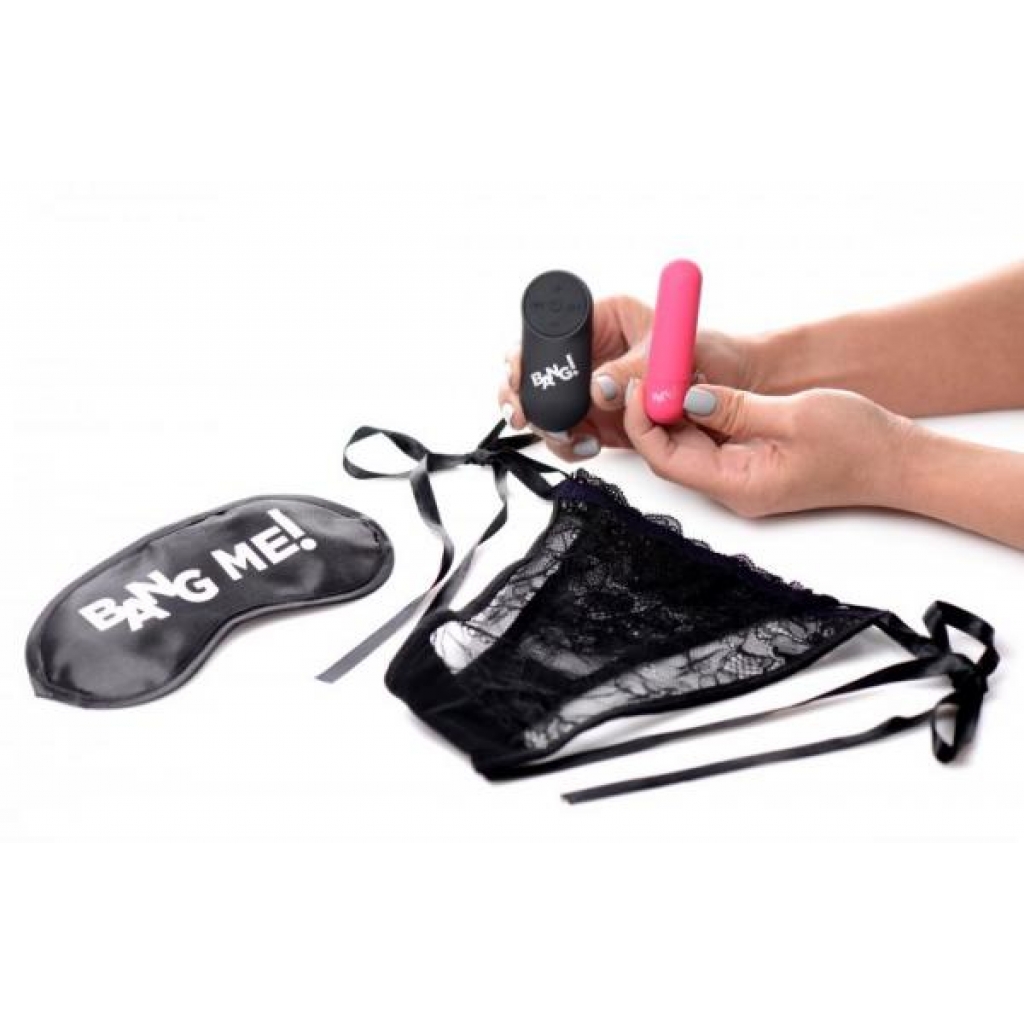 Bang! Power Panty: Lace Panties with Bullet & Blindfold Kit