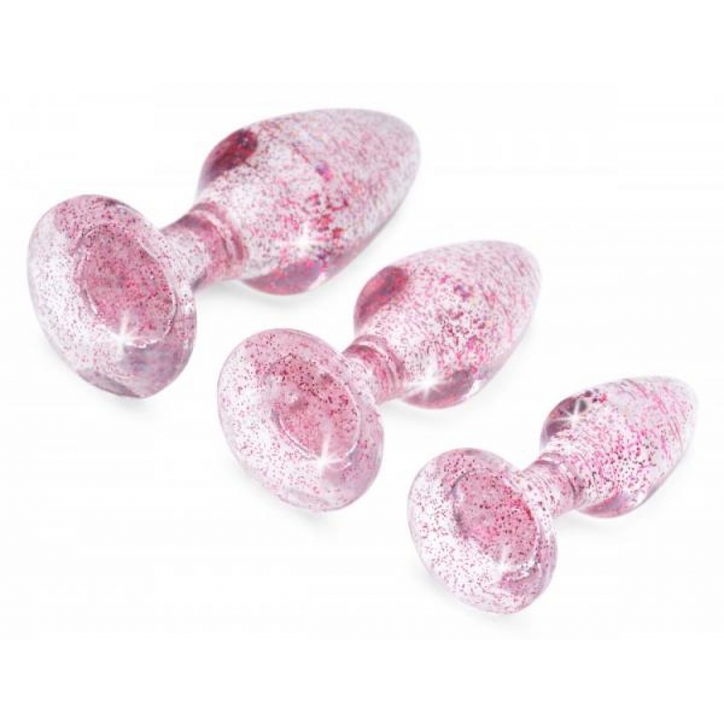 Booty Sparks Glitter Gem Anal Plug Set - Pink