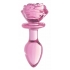 Booty Sparks Pink Rose Glass - Medium Anal Plug