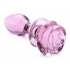 Booty Sparks Pink Rose Glass - Medium Anal Plug