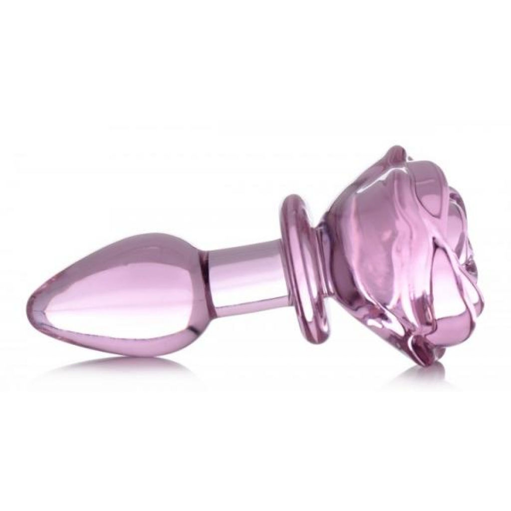 Booty Sparks Pink Rose Glass Small Anal Plug