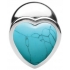 Booty Sparks Gemstones Large Heart Anal Plug - Turquoise Teal