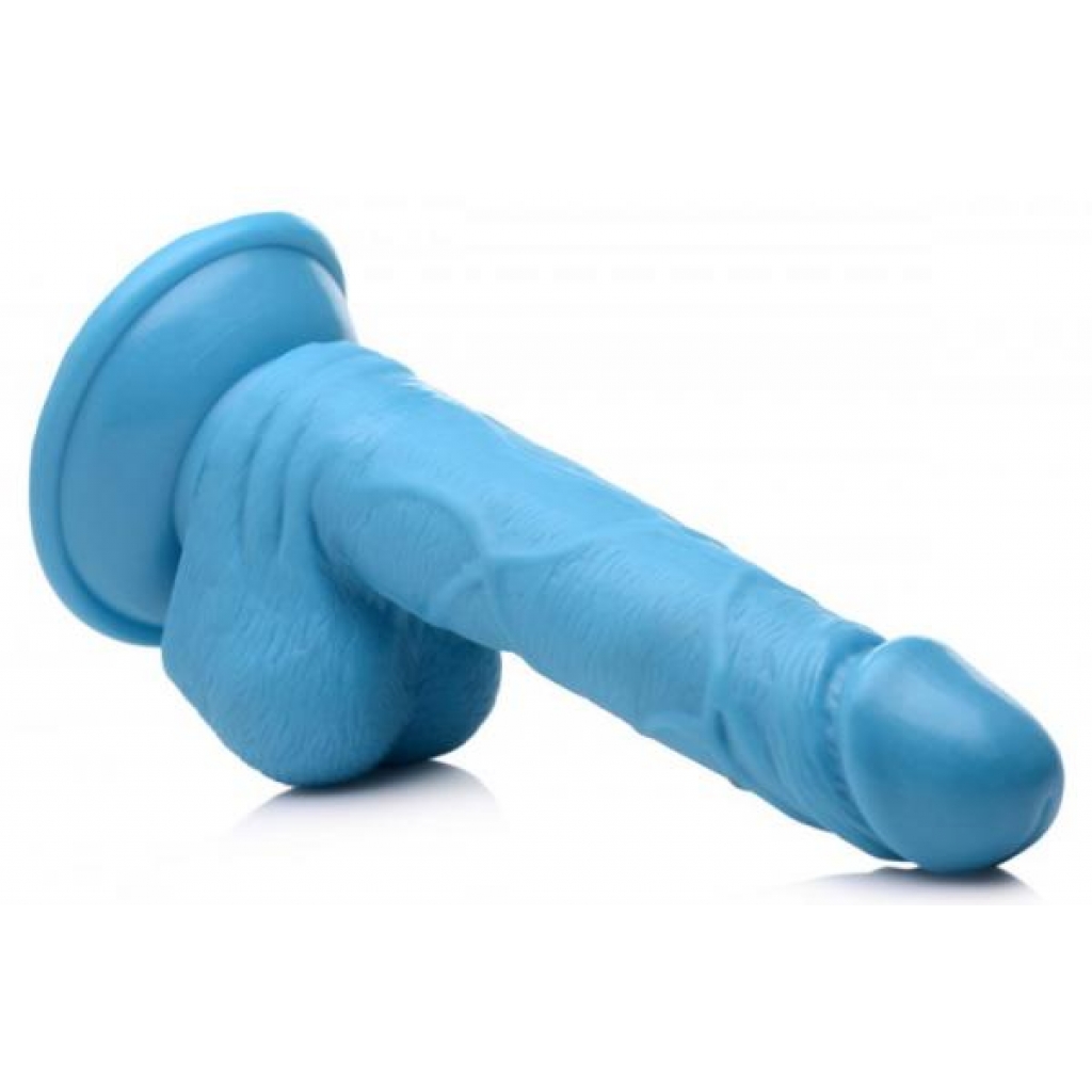 Pop 6.5in Dildo with Balls - Blue Teal