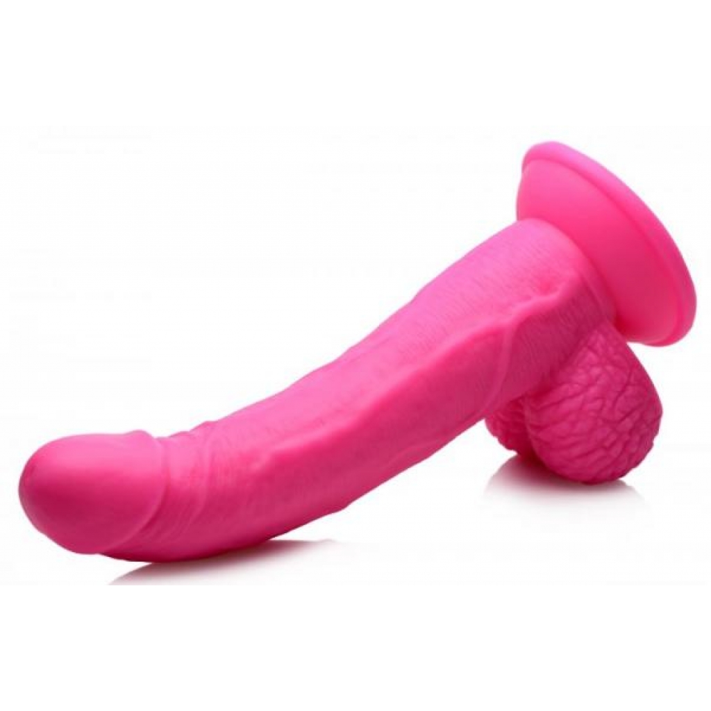 Pop 7.5in Vibrating Dildo with Balls - Pink