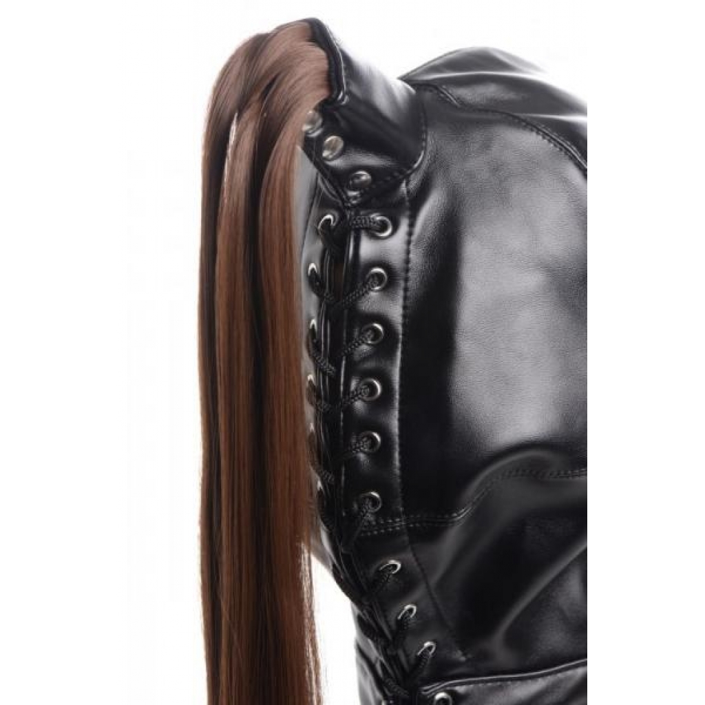 Strict Ponytail Bondage Hood - Black