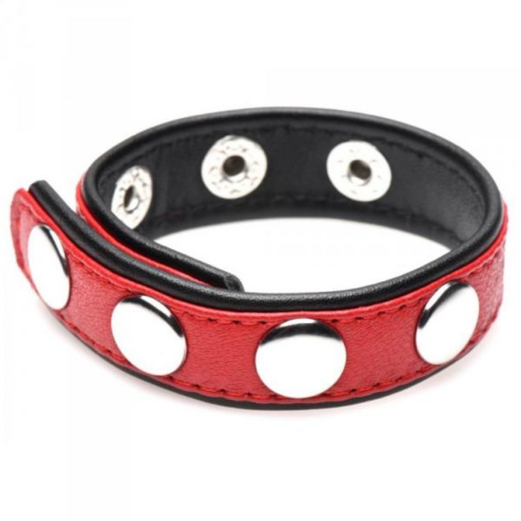 Strict Cock Gear Leather Speed Snap Cock Ring - Red