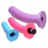 Strap U Triple Peg Dildo Set with Remote - Multi-Color