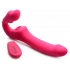 Strap U Licking & Vibrating Strapless Strap-on w/ Remote - Pink