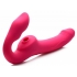 Strap U Licking & Vibrating Strapless Strap-on w/ Remote - Pink