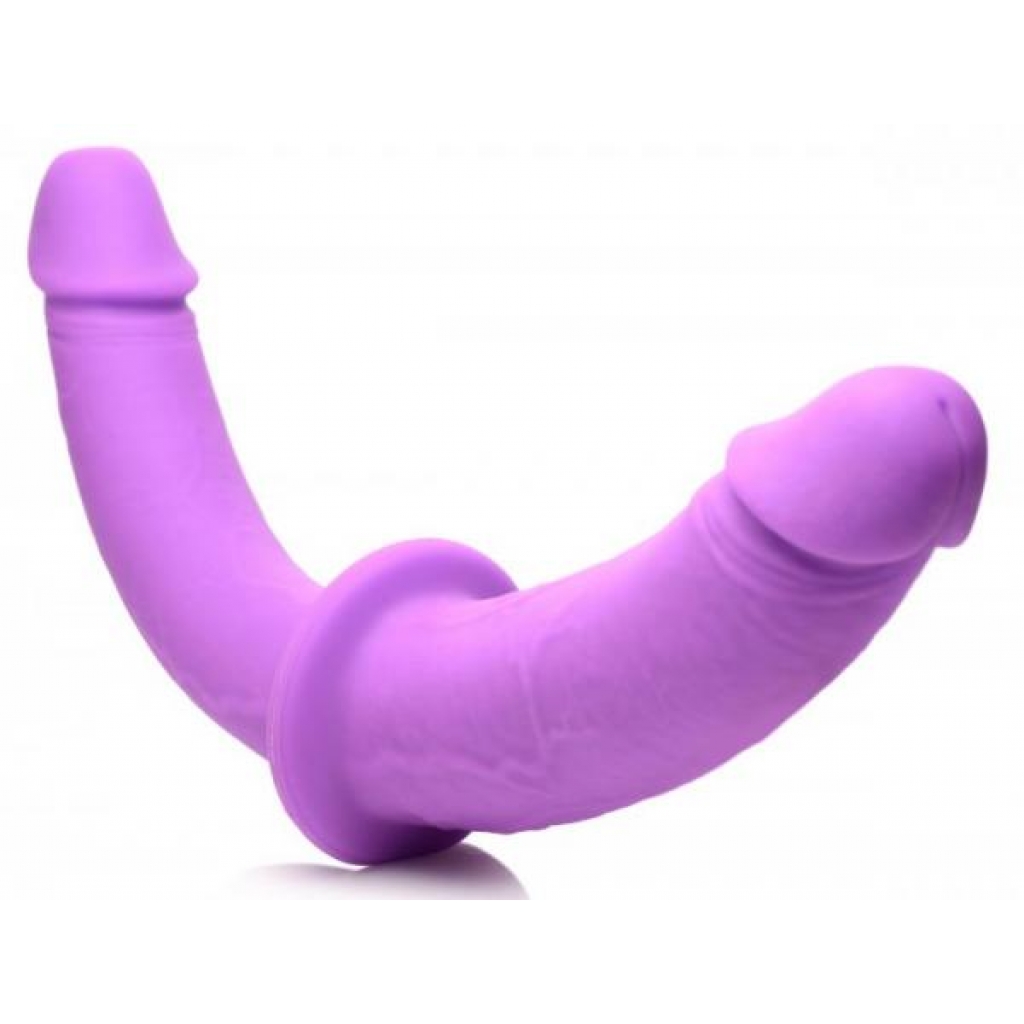 Strap U Double Charmer Double Dildo with Harness - Purple