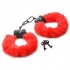 Master Series Cuffed In Fur Furry Handcuffs - Red