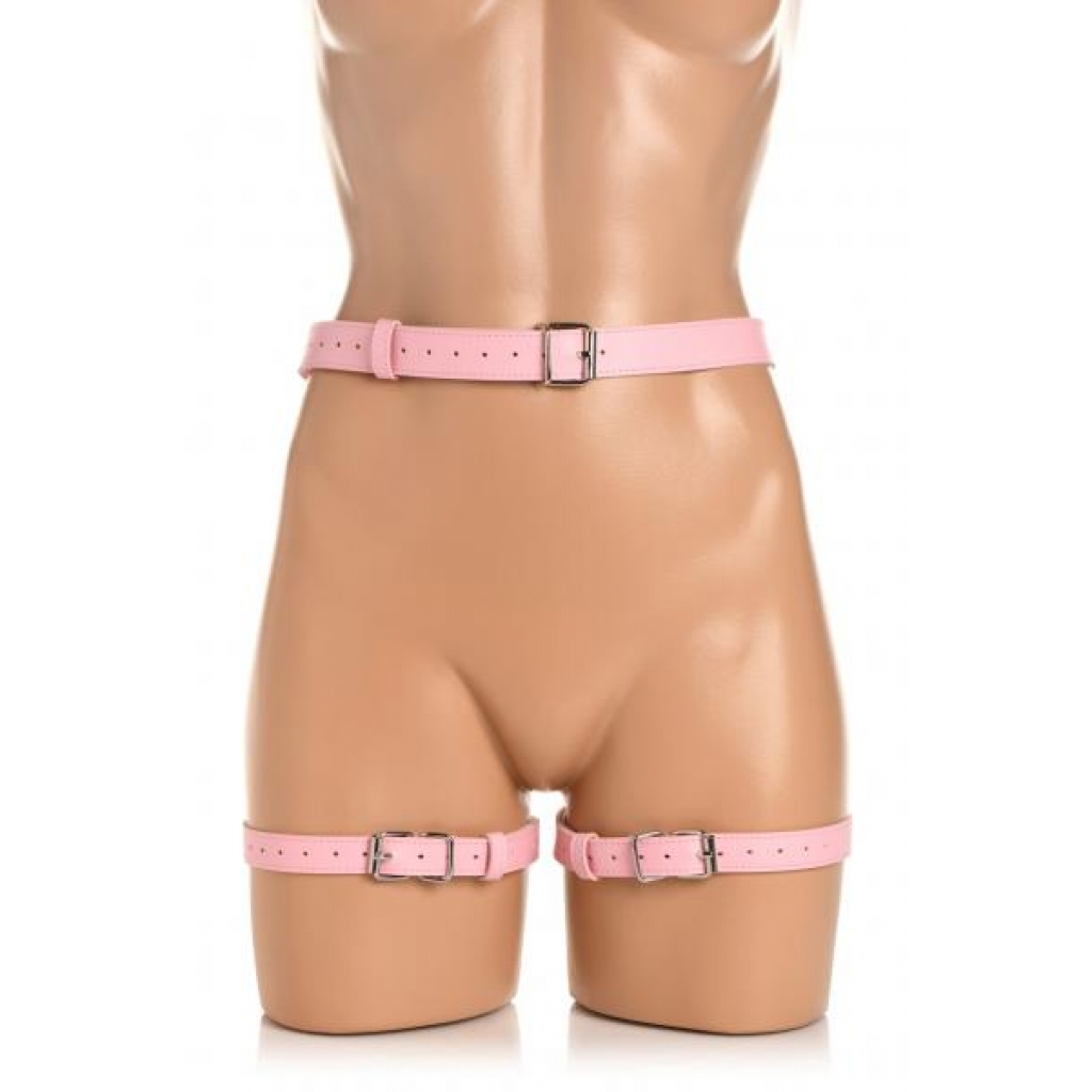 Strict Bondage Harness with Bows - Pink XL/2XL Size