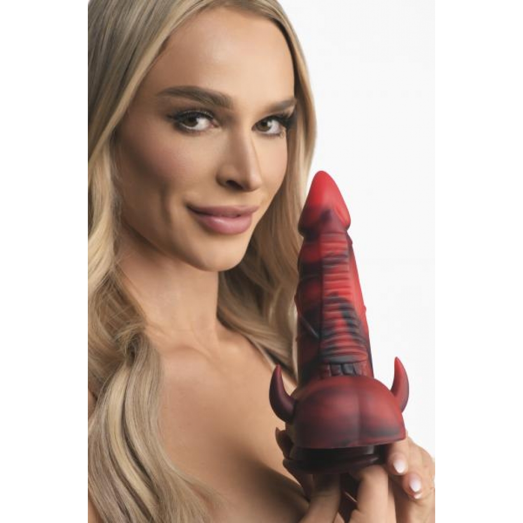 Creature Cocks Horny Devil Demon Silicone Dildo - Red