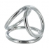 Triad Chamber 2 inches Triple Cock Ring - Large Silver