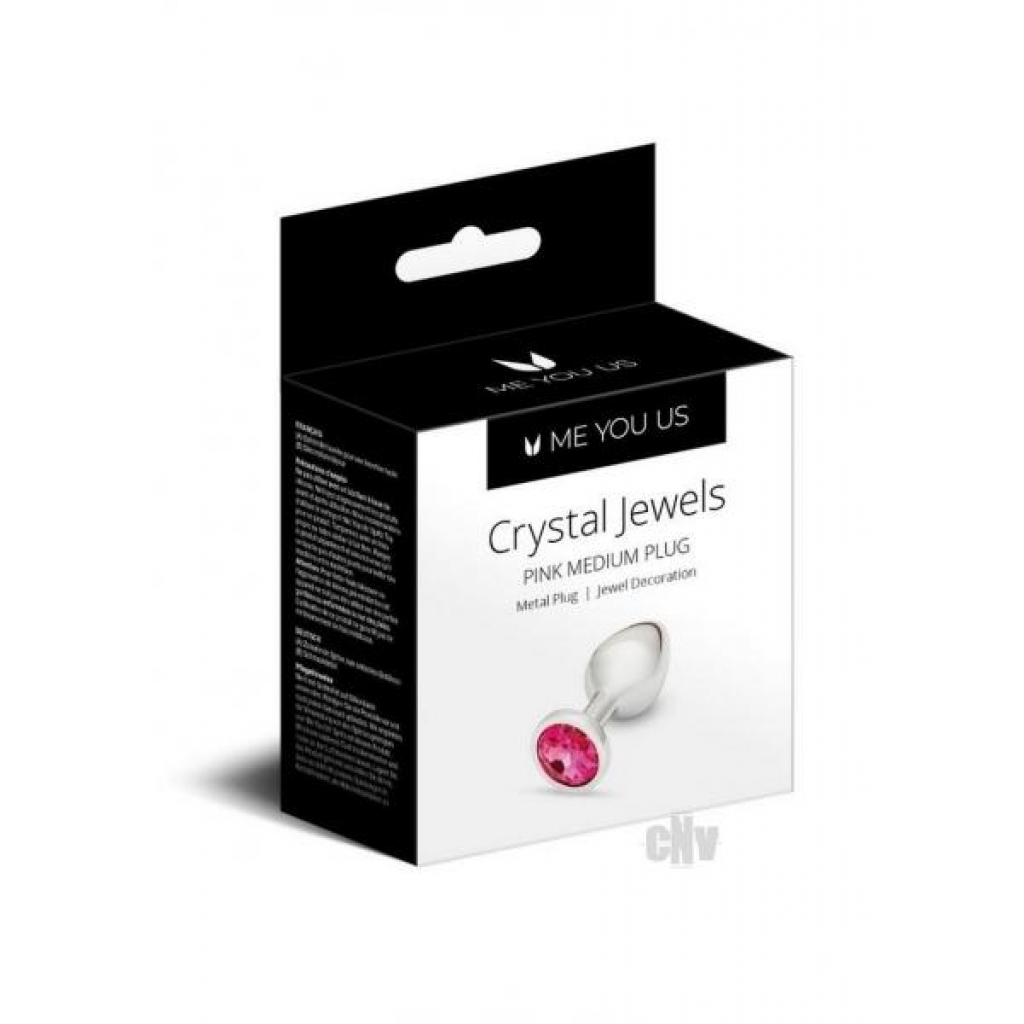 Myu Crystal Jewels Medium Pink & Silver Butt Plug