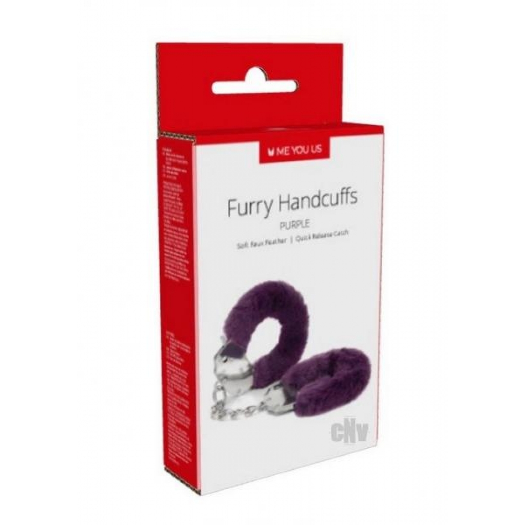 Myu Furry Handcuffs - Purple Silver