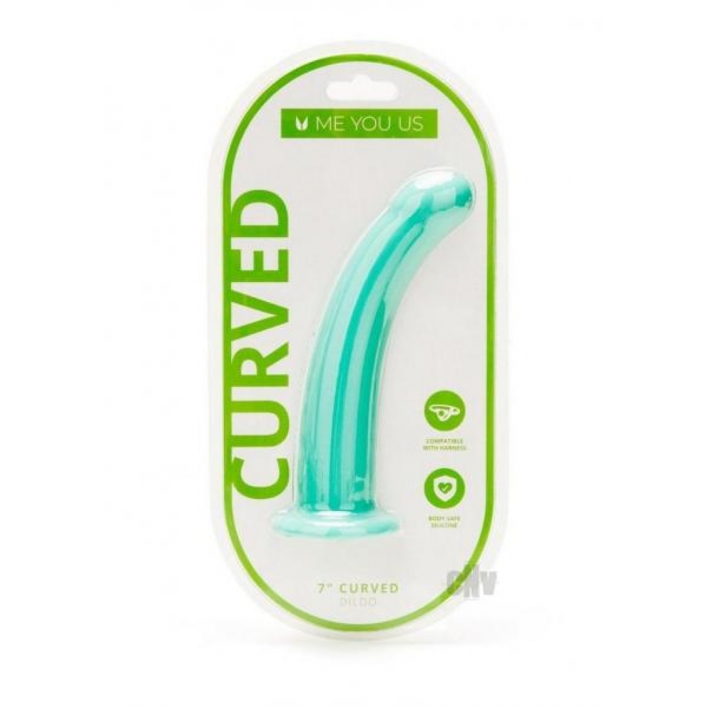 Myu Curved Silicone Dildo - Aqua Teal