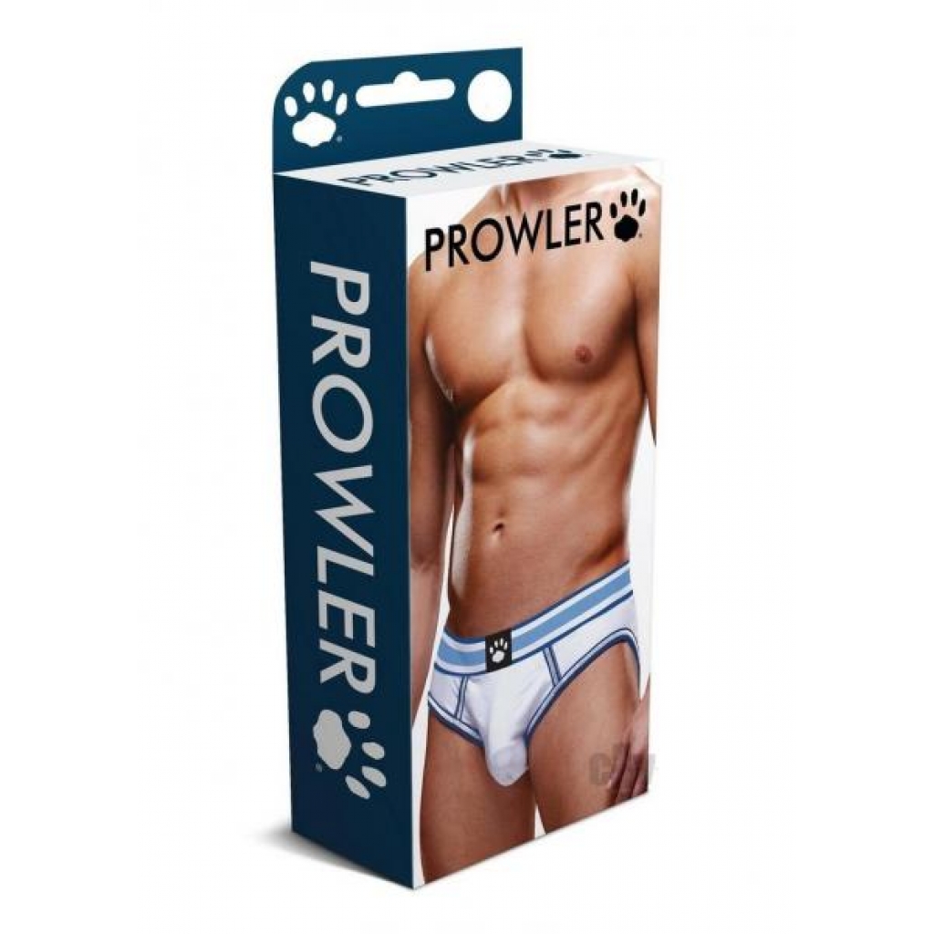 Prowler Open Brief in White/Blue Large