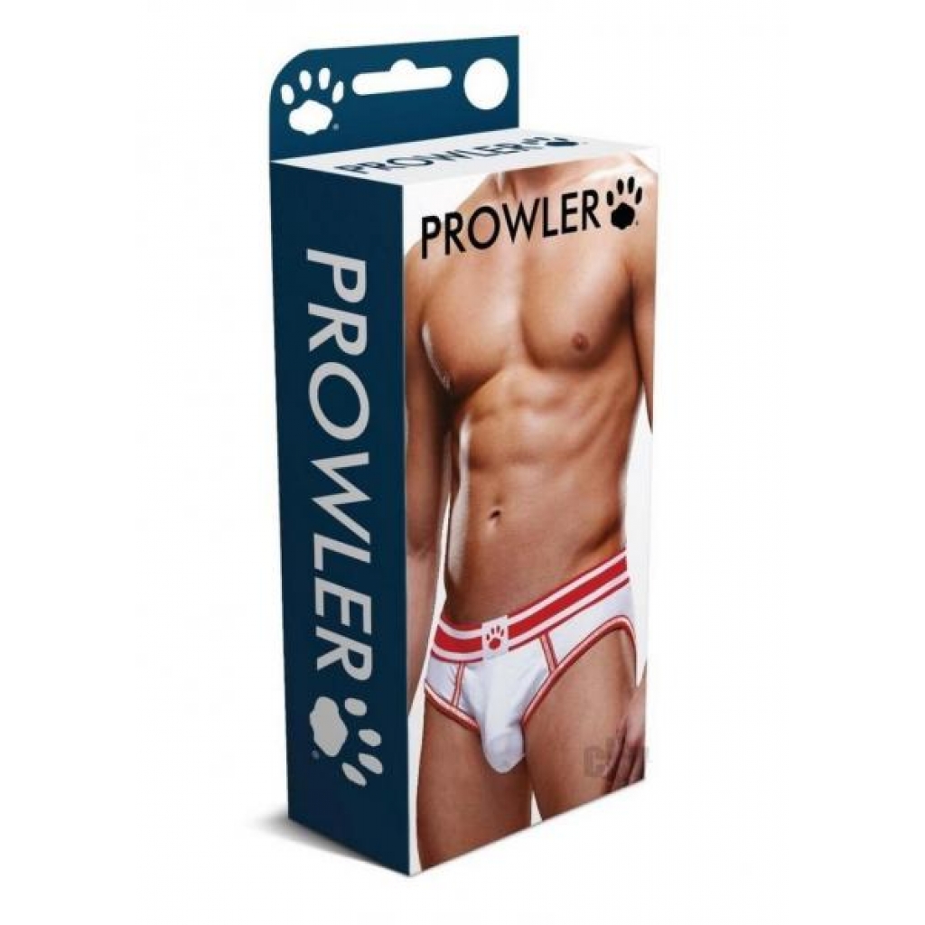 Prowler Open Briefs - White/Red Medium