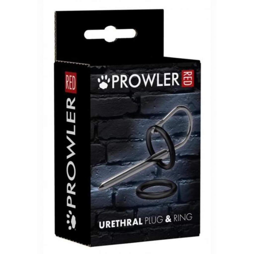 Prowler Red Urethral Plug/Ring - Silver