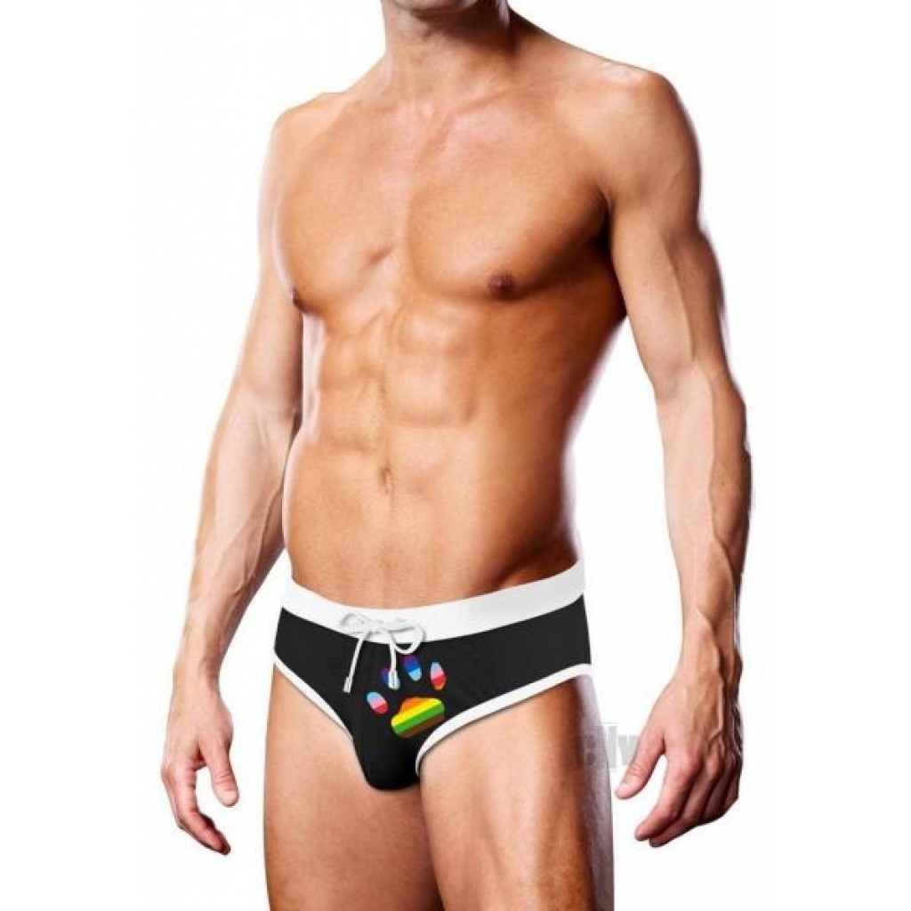 Prowler Swim Brief - Black Oversized Paw