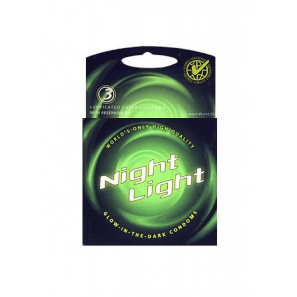 Night Light Glow In The Dark Lubricated Condoms - 3 Pack