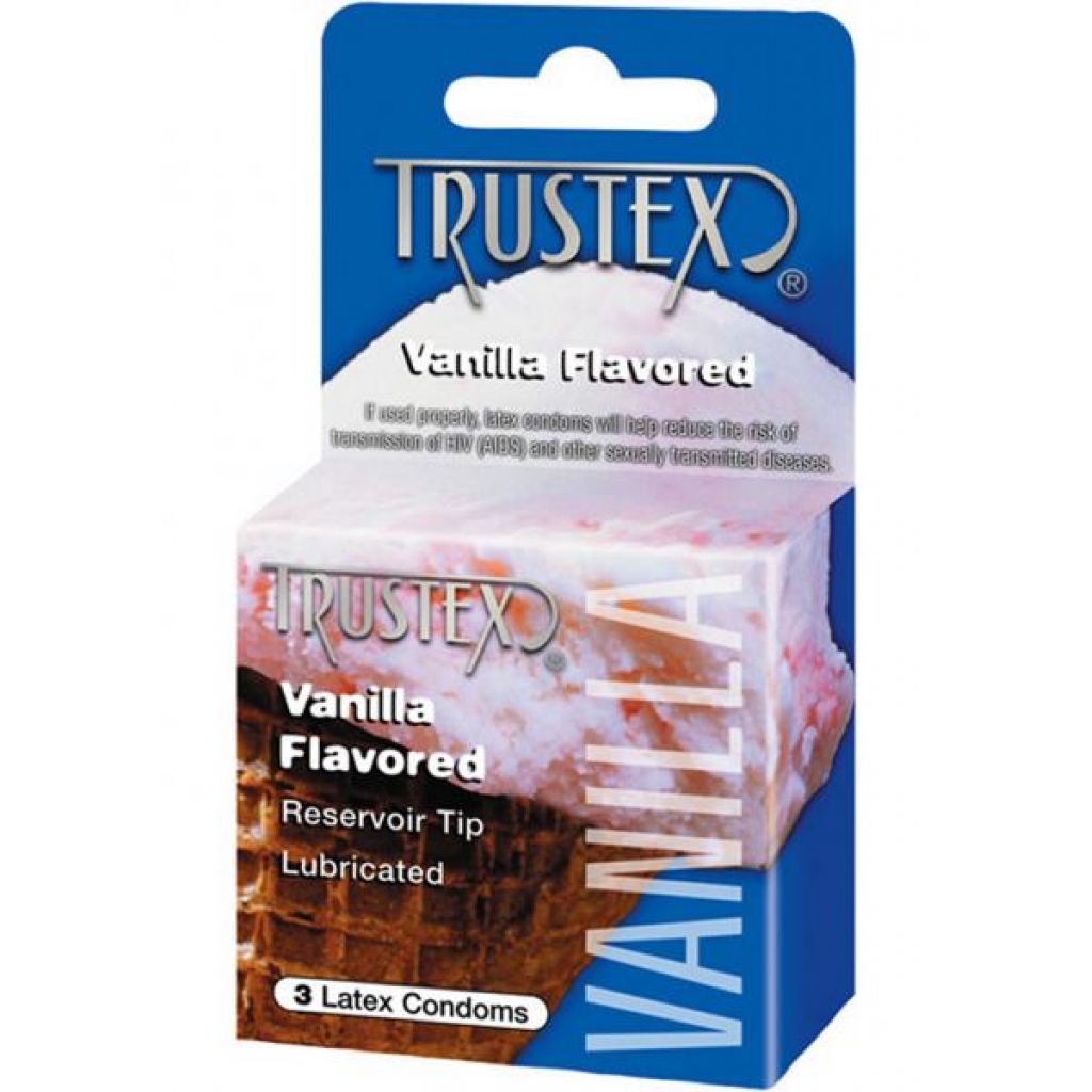 Trustex Flavored Condoms: Delicious Vanilla Pleasure in a 3-Pack