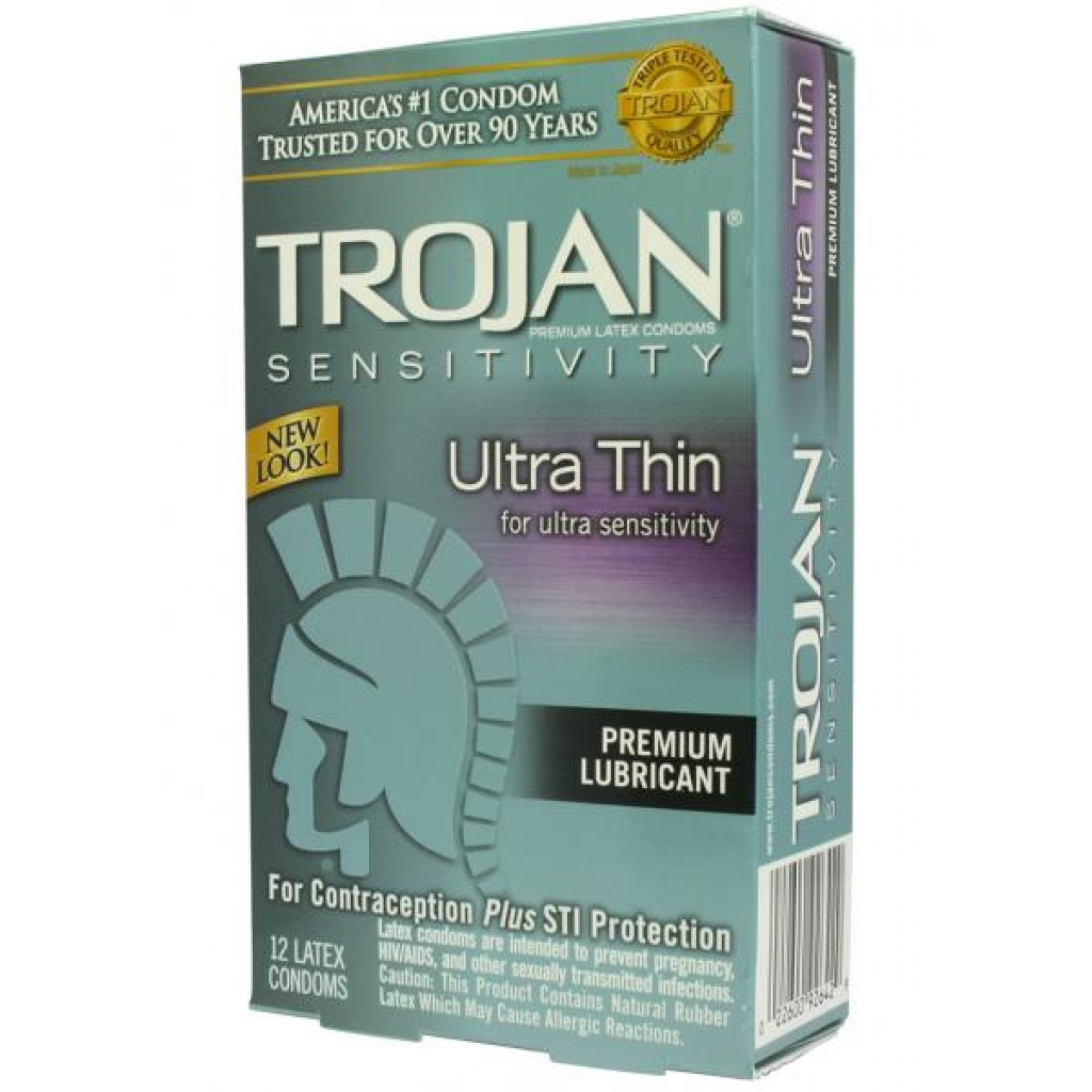 Trojan Sensitivity Ultra Thin Lubricated Condoms - 12 Pack