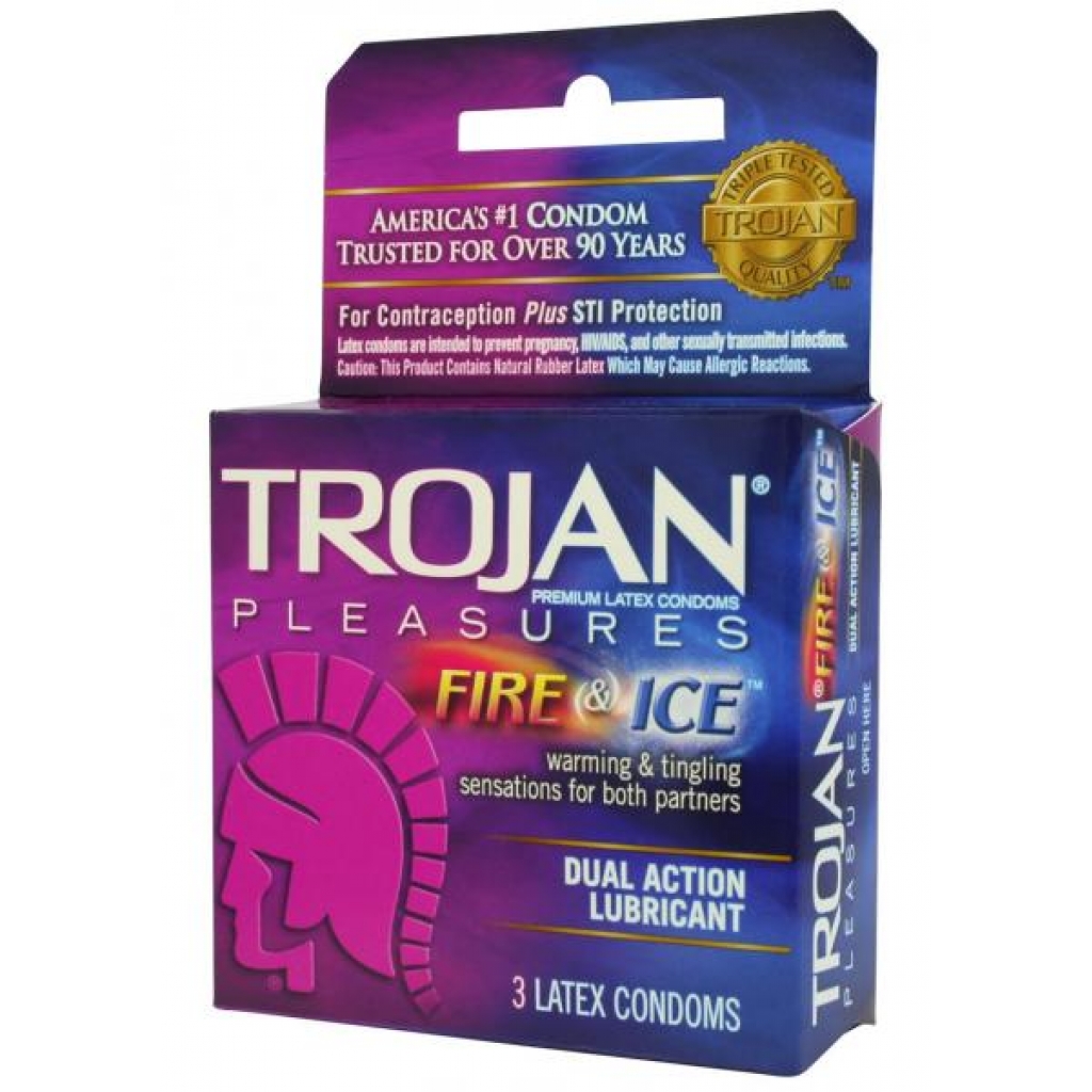 Trojan Condom Pleasures - Fire & Ice Lubricant 3 Pack