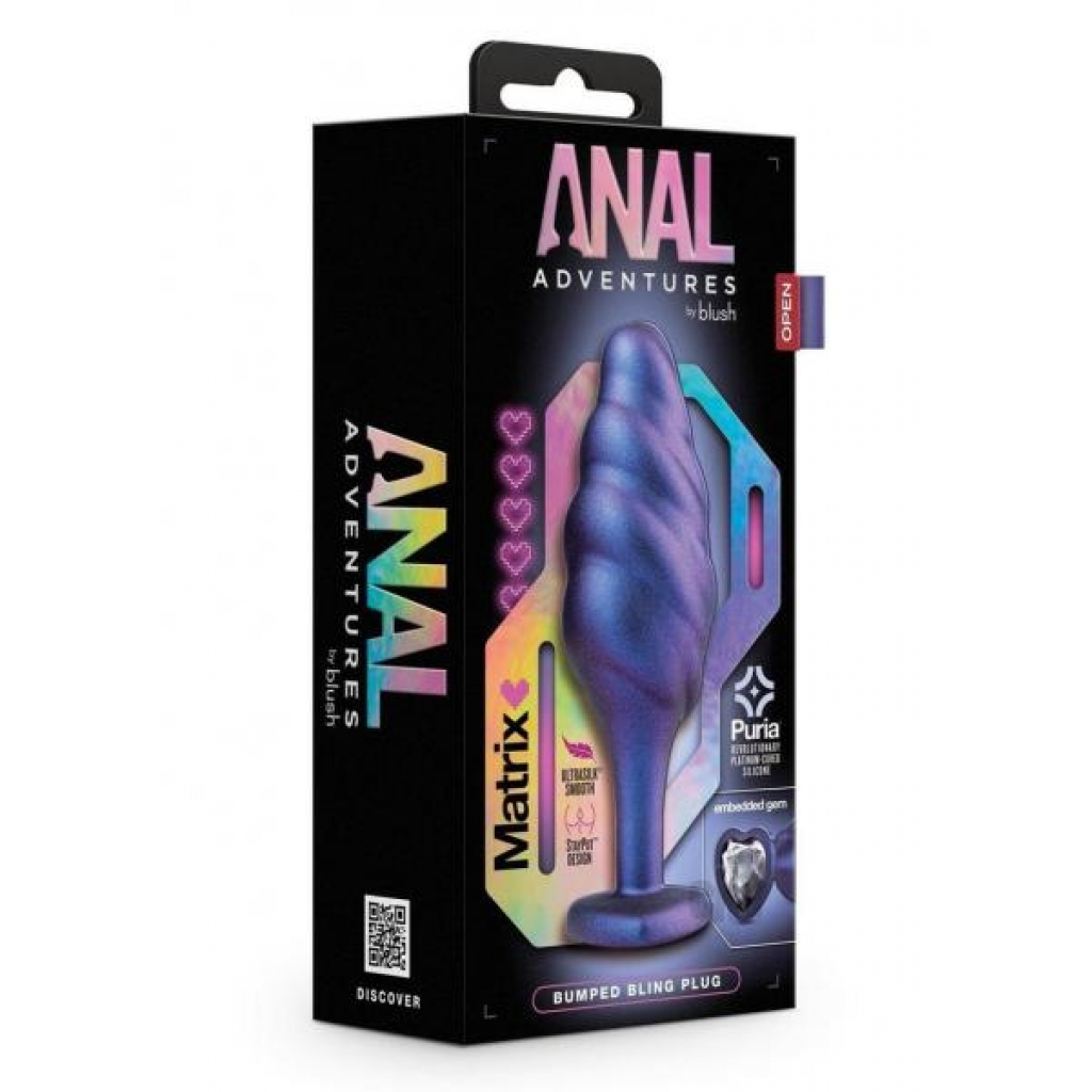 Anal Adv Matrix Bumped Bling Plug - Sapphire Blue