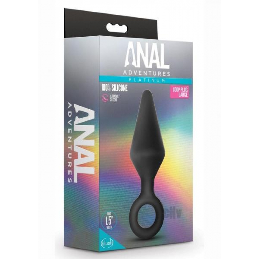 Anal Adventure Platinum Loop Plug Large Black