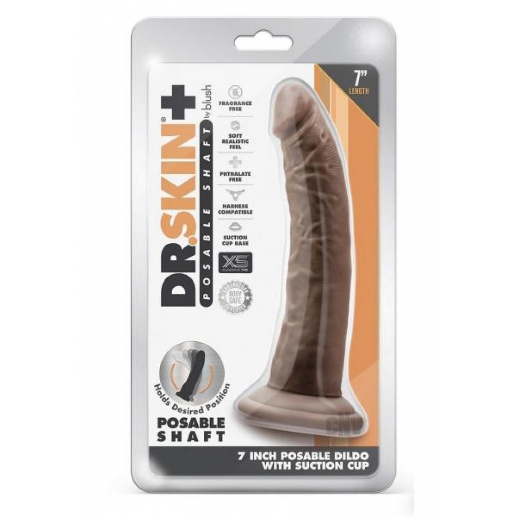 Dr Skin Plus Posable Dildo 7 - Chocolate Brown