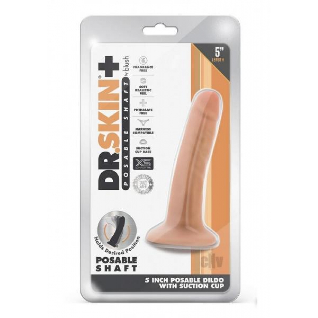 Dr Skin Plus Posable Dildo - 5 inches Vanilla