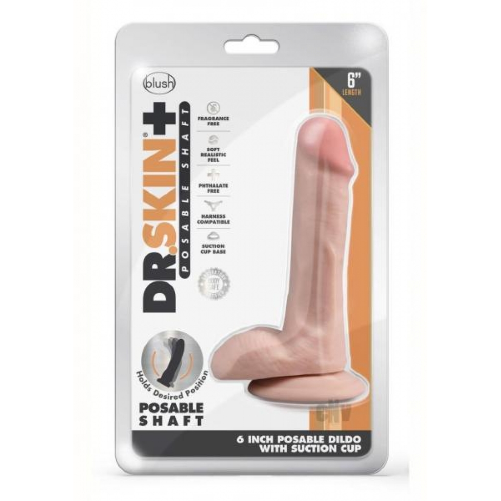 Dr Skin Plus Poseable Dildo 6 Vanilla