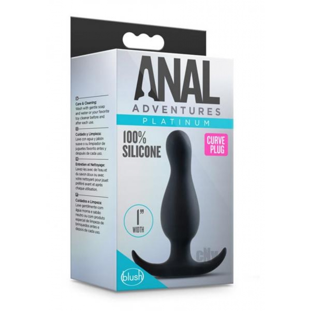 Anal Adv Platinum Curve Plug - Black