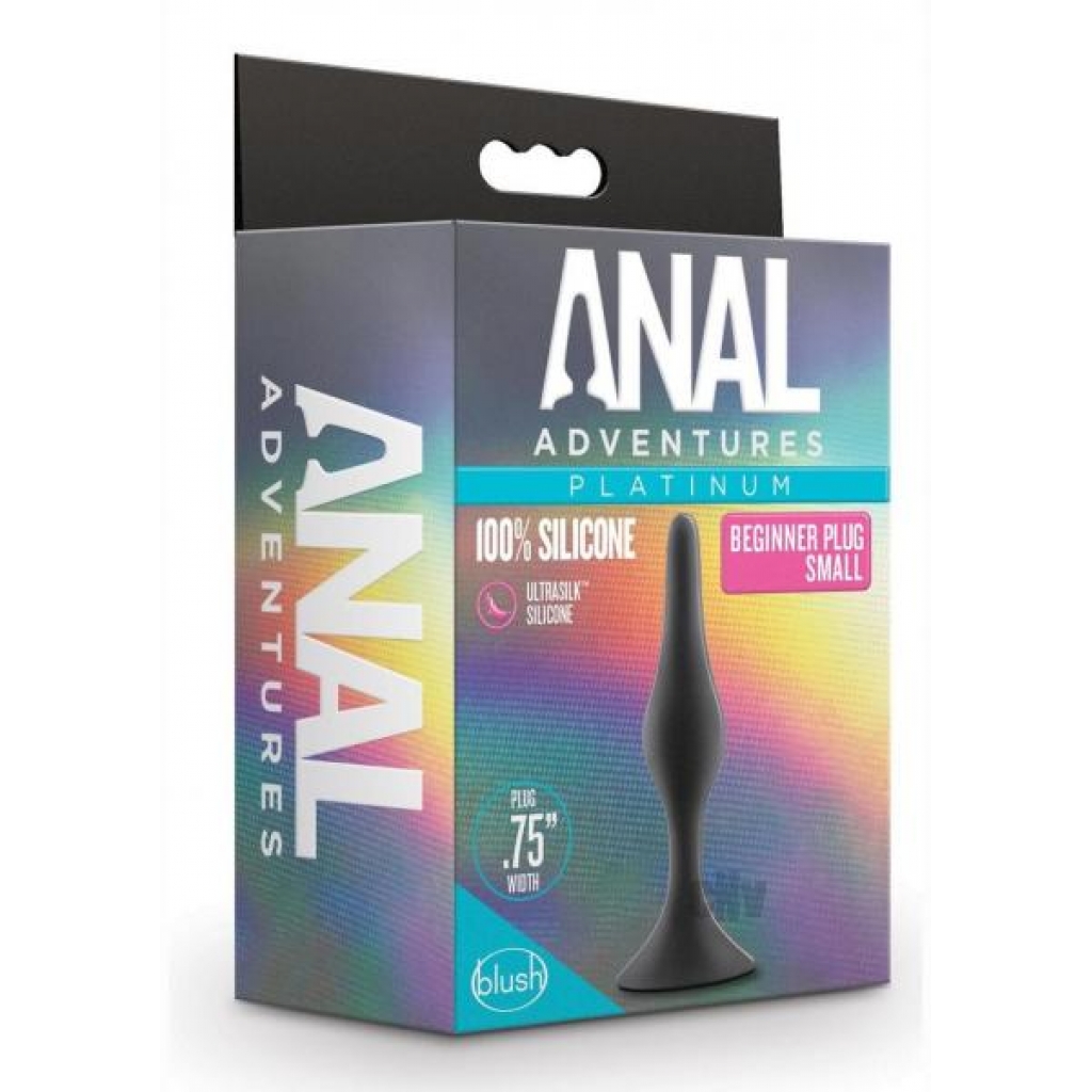 Small Anal Adv Platinum Silicone Beginner Plug - Black