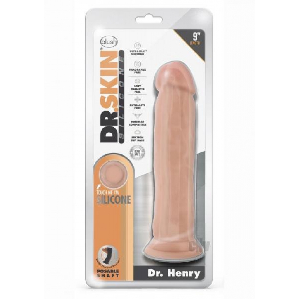 Dr Skin Silic Dr Henry Dildo - 9 Inch Vanilla