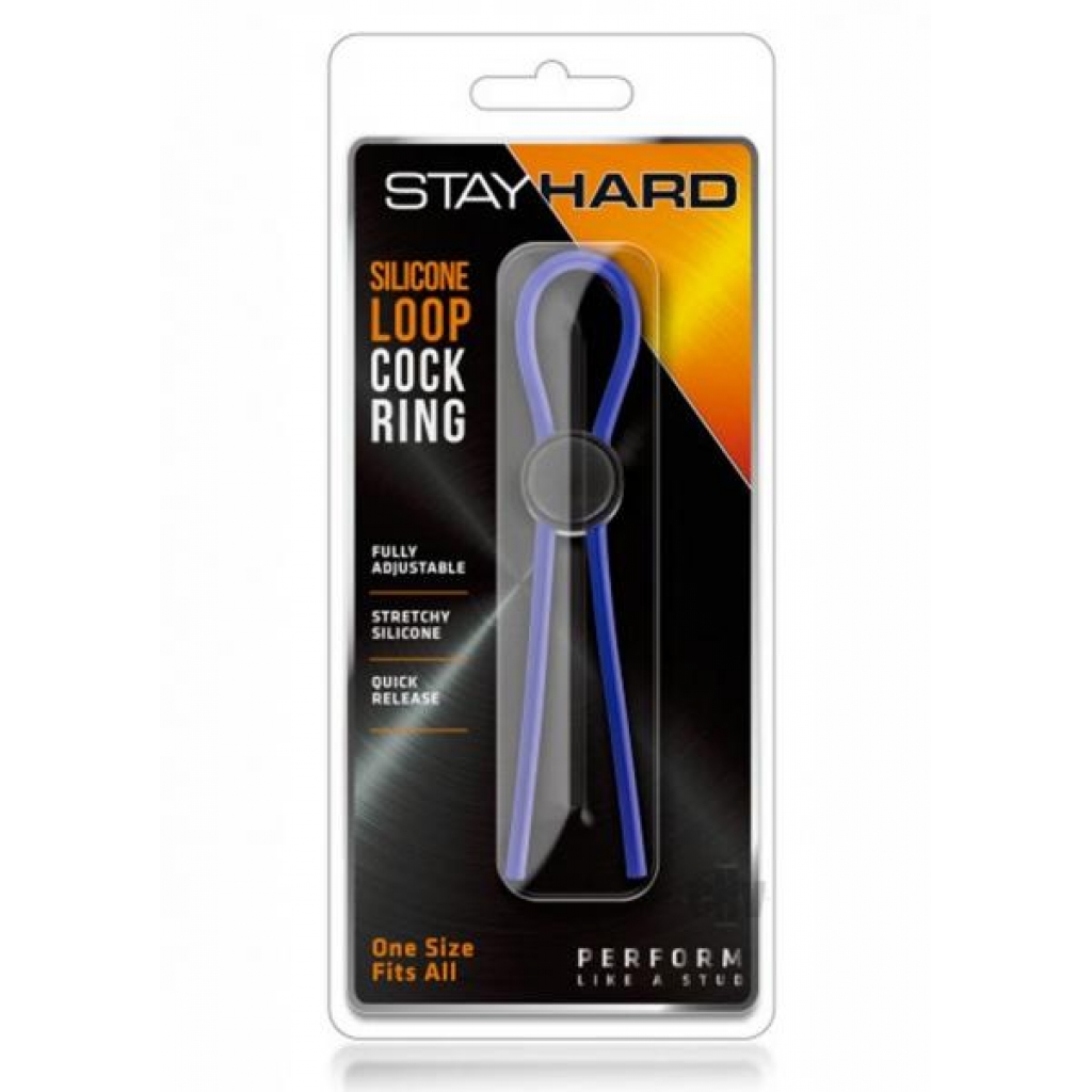 Stay Hard Silicone Loop Cock Ring - Blue