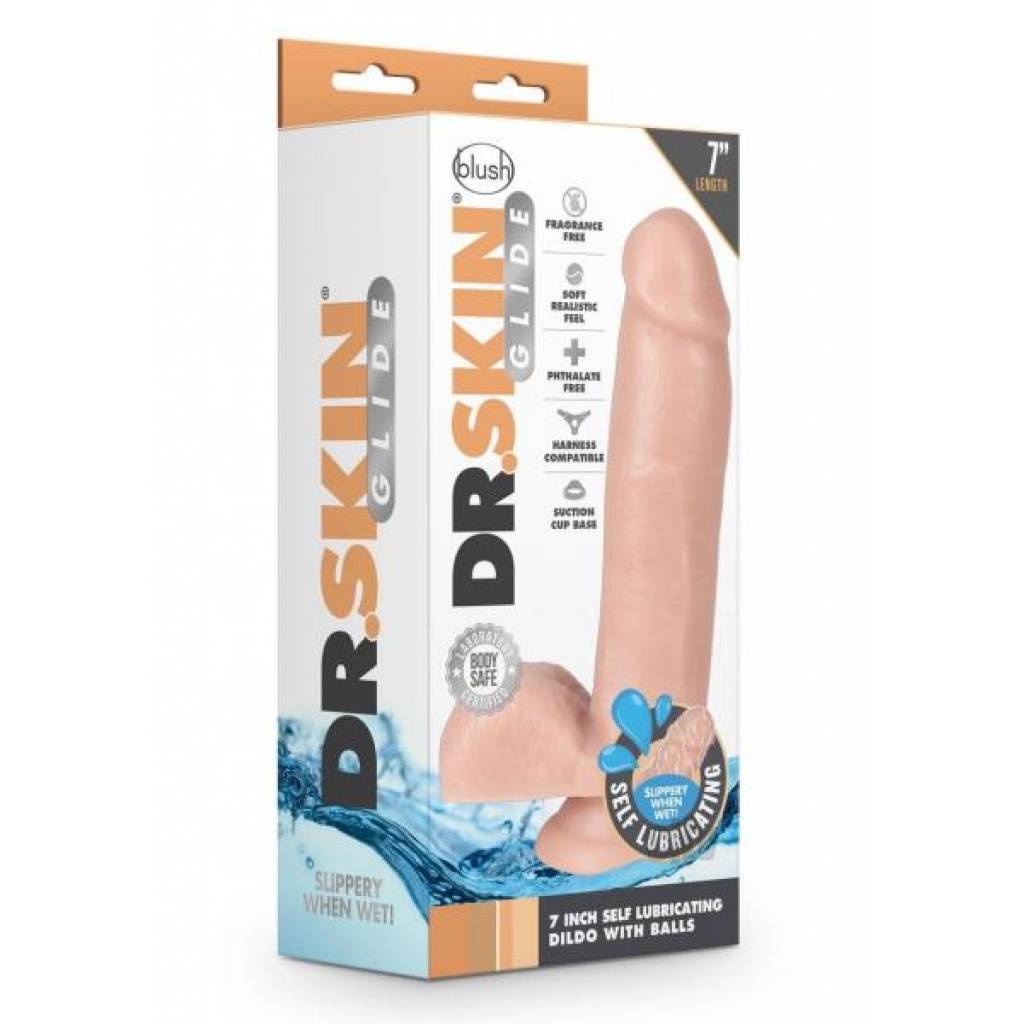 Dr. Skin Glide Self-Lubricating Dildo - 7 Inches