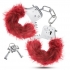 Temptasia Plush Fur Cuffs - Burgundy Red