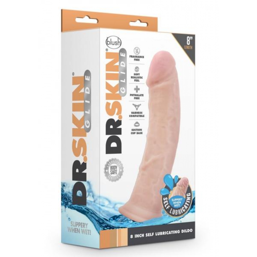 Dr. Skin Glide Self-Lubricating Dildo - 8 Inches