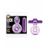 Lick It Vibrating Double Strap Cock Ring - Purple Pleasure