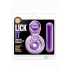 Lick It Vibrating Double Strap Cock Ring - Purple Pleasure