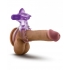 Lick It Vibrating Double Strap Cock Ring - Purple Pleasure