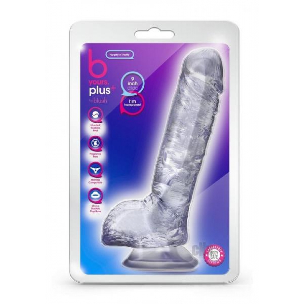 Hearty N Hefty Dildo - B Yours Plus Collection, Clear