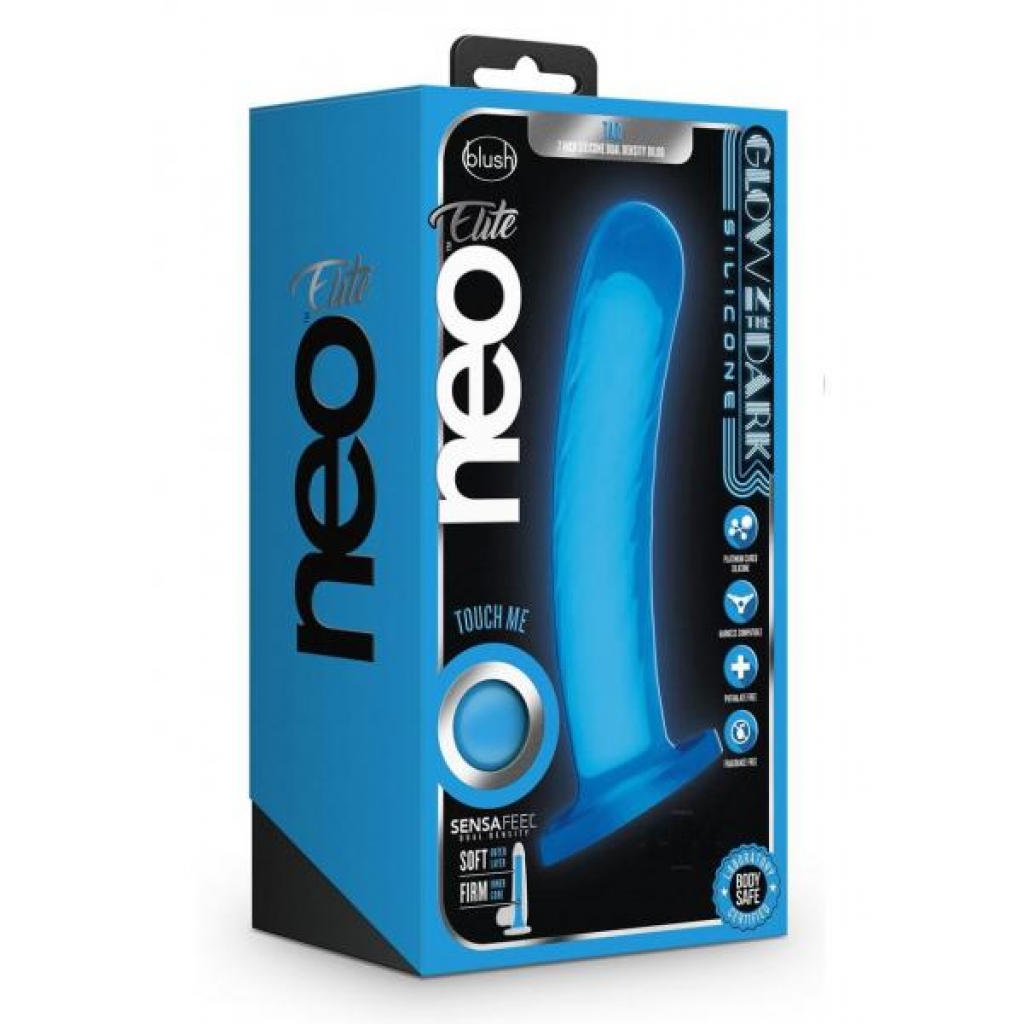 Neo Elite Gitd Tao Dildo - 7 inches Blue